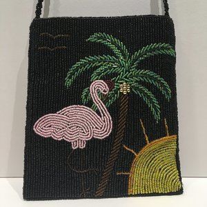 BLACK BEADED CROSS BODY BAG SUNSHINE DESIGN